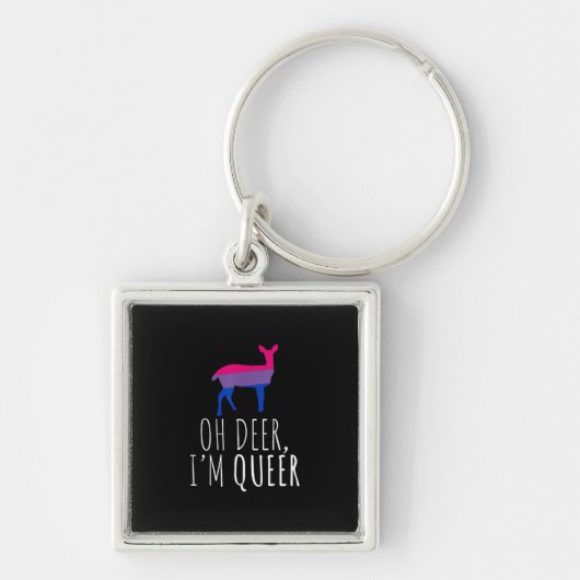 Oh Deer Queer Bisexual Pride Gay Lesbian Design Sleutelhanger (Voorkant)