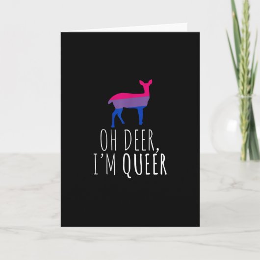 Oh Deer Queer Bisexual Pride GFolded Greeting Card Kaart (Voorkant)