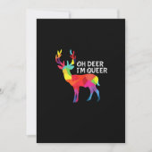 Oh Deer Queer Funny Pun LGBT Pride Design Feestdagenkaart (Voorkant)