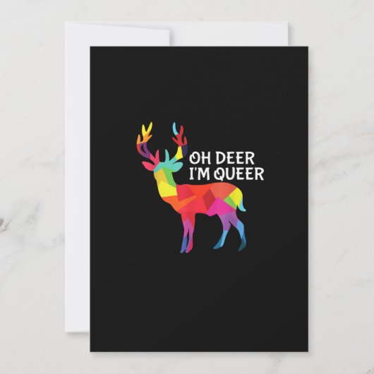 Oh Deer Queer Funny Pun LGBT Pride Design Feestdagenkaart (Voorkant)