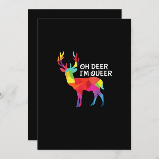 Oh Deer Queer Funny Pun LGBT Pride Design Feestdagenkaart (Voorkant / Achterkant)