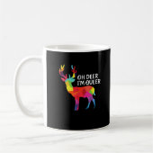Oh Deer Queer Funny Pun LGBT Pride Design Koffiemok (Links)