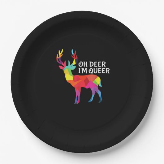 Oh Deer Queer Funny Pun LGBT Pride Design Papieren Bordje (Voorkant)