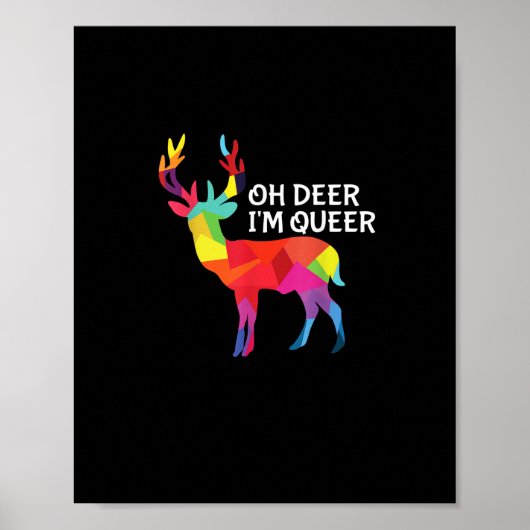 Oh Deer Queer Funny Pun LGBT Pride Design Poster (Voorkant)