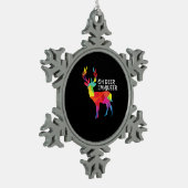 Oh Deer Queer Funny Pun LGBT Pride Design Tin Sneeuwvlok Ornament (Links)