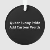 Oh Deer Queer Funny Pun LGBT PrideAcrylic Ornament (dos)