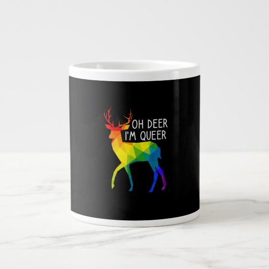 Oh Deer Queer LGBTQ Pride Celebration Month Extra Grote Beker (Voorkant)
