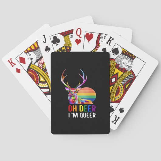 Oh Deer Queer Minimal Modern Style  Pokerkaarten (Achterkant)