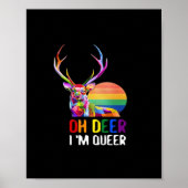 Oh Deer Queer Minimal Modern Style Poster (Voorkant)
