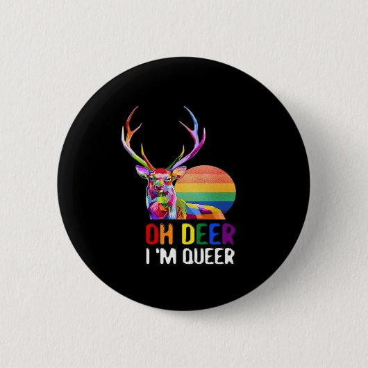 Oh Deer Queer Minimal Modern Style  Ronde Button 5,7 Cm (Voorkant)
