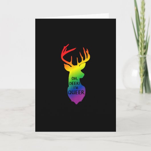Oh Deer Queer Pride Celebration Funny LGBT Gift Kaart (Voorkant)