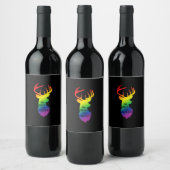 Oh Deer Queer Pride Celebration Funny LGBT Gift Wijn Etiket (Flessen)