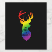 Oh Deer Queer Pride Celebration Funny LGBT Gift Wijn Etiket (Enkel label)