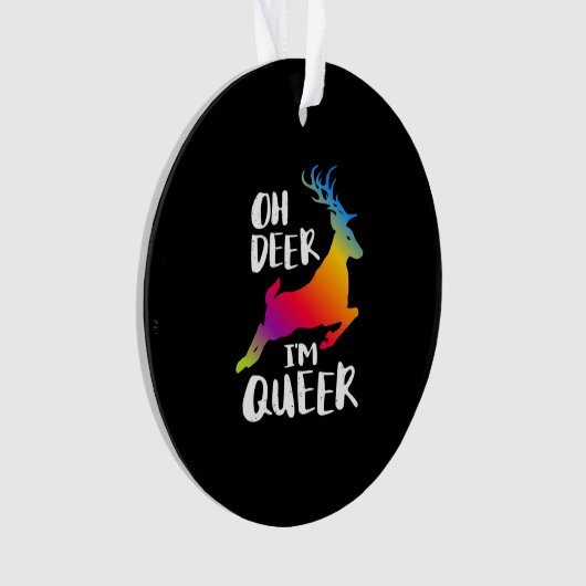 Oh Deer Queer Pride Minimal ArtistAcrylic Ornament (devant)