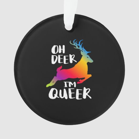 Oh Deer Queer Pride Minimal ArtistAcrylic Ornament (devant)