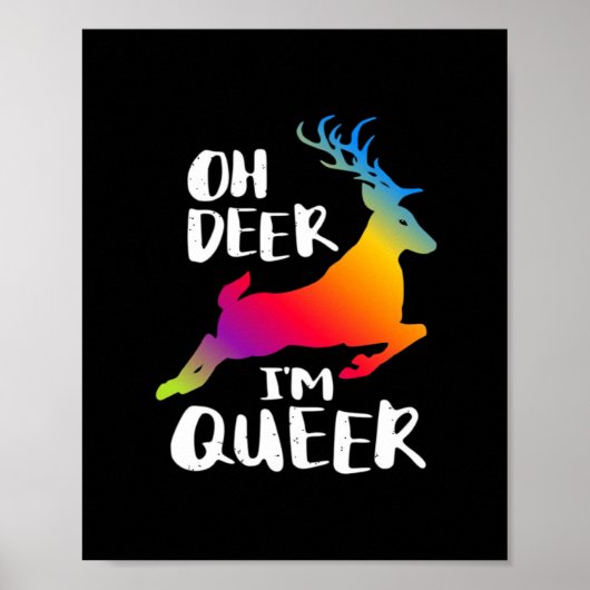 Oh Deer Queer Pride Minimal Artistic Style Poster (Voorkant)