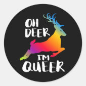Oh Deer Queer Pride Minimal Artistic Style Ronde Sticker (Voorkant)
