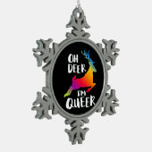 Oh Deer Queer Pride Minimal Artistic Style  Tin Sneeuwvlok Ornament (Links)