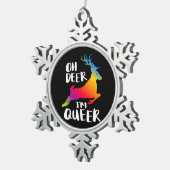 Oh Deer Queer Pride Minimal Artistic Style  Tin Sneeuwvlok Ornament (Rechts)
