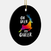 Oh Deer Queer Pride Minimal Artistic StyleOrnament Keramisch Ornament (Rechts)