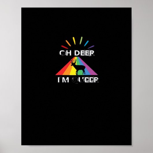 Oh Deer Queer Trendy Aesthetic Design Poster (Voorkant)