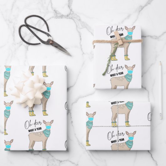 Oh Deer Quel An Envelopper Des Feuilles De Papier (Recto)