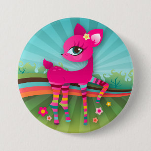 Oh Deer! RegenboogButton Ronde Button 7,6 Cm