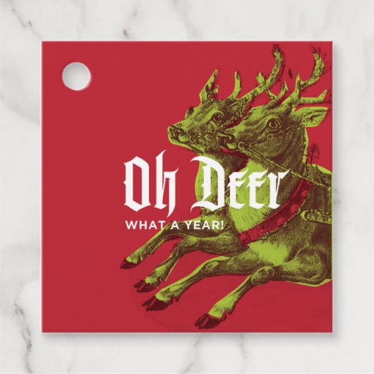Oh Deer rendier kerstcadeau Label (Voorkant)