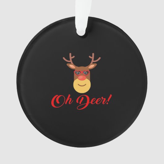 Oh Deer Retro Classic Acrylic Ornament (devant)