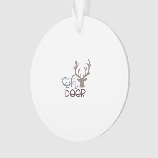 Oh Deer Retro Classic Design Acrylic Ornament (devant)