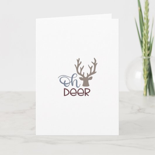 Oh Deer Retro Classic Design Folded Greeting Card Kaart (Voorkant)