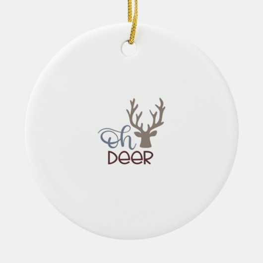Oh Deer Retro Classic Design Keramisch Ornament (Voorkant)