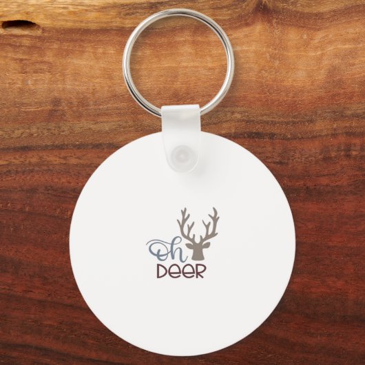 Oh Deer Retro Classic Design Keychain (Voorkant)