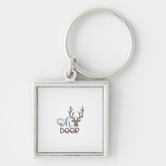 Oh Deer Retro Classic Design Sleutelhanger (Voorkant)