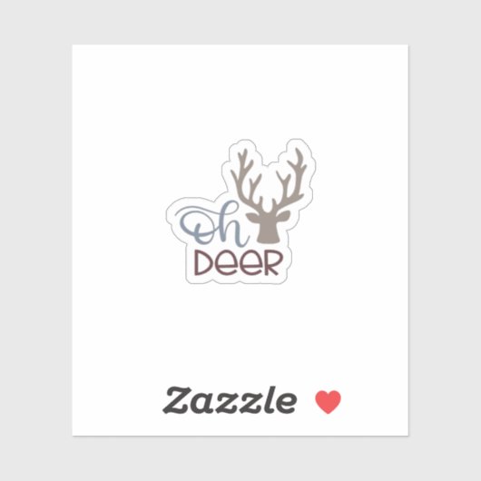 Oh Deer Retro Classic Design  Sticker (Vel)
