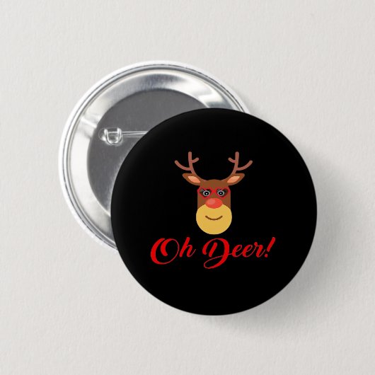 Oh Deer Retro Classic Ronde Button 5,7 Cm (Voorkant /achterkant)