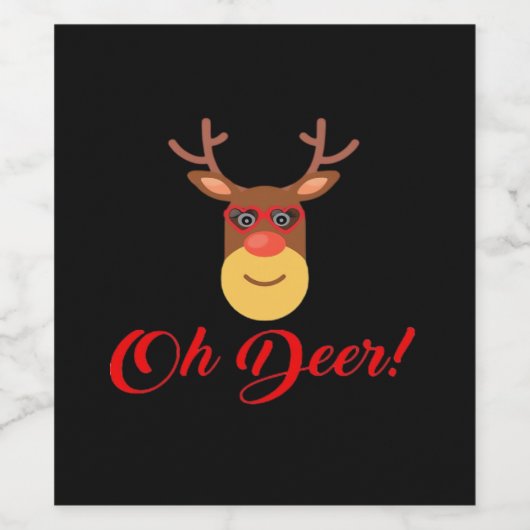 Oh Deer Retro Classic Wijn Etiket (Enkel label)