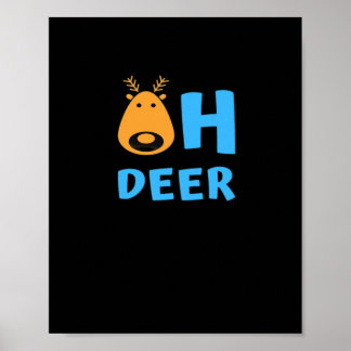 Oh Deer Retro Holiday Vibe Poster