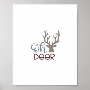 Oh Deer Retro Klassiek Design Poster
