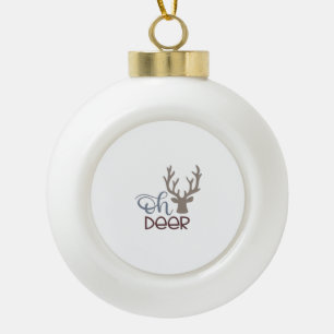 Oh Deer Retro Klassiek Ontwerp Keramische Bal Ornament