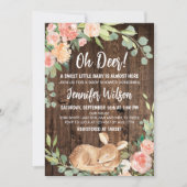 Oh Deer Rustic Boho Floral Baby shower Kaart (Voorkant)
