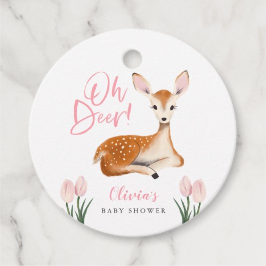 Oh Deer rustieke Spring Woodland Baby shower Bedankjes Labels (Voorkant)
