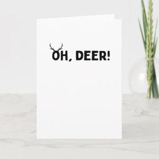Oh Deer Simple Aesthetic Folded Greeting Card Kaart