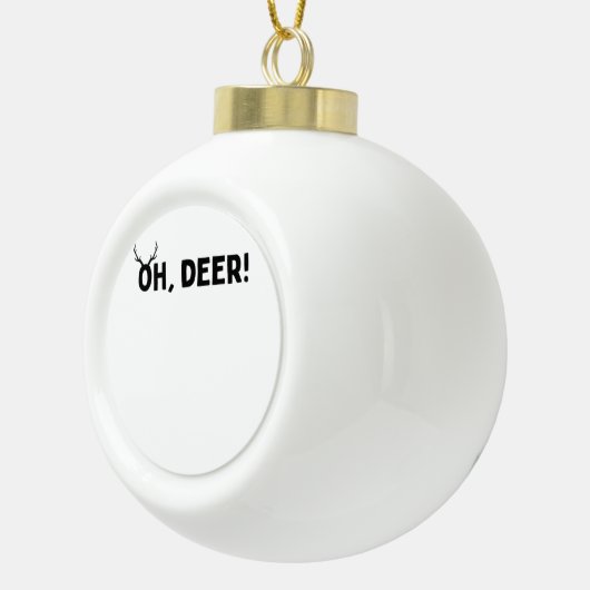 Oh Deer Simple Aesthetic Keramische Bal Ornament (Rechts)