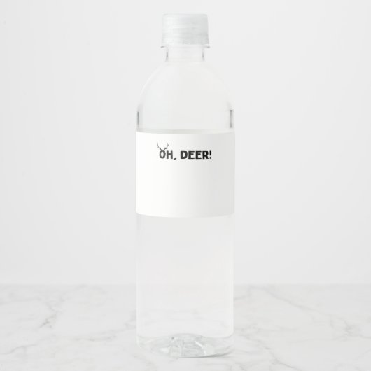 Oh Deer Simple Aesthetic  Waterfles Etiket (Voorkant)