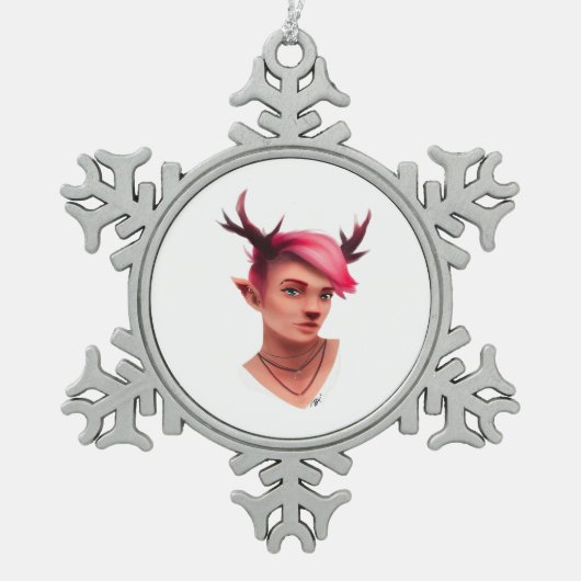 Oh Deer Simple Creative Style Tin Sneeuwvlok Ornament (Voorkant)