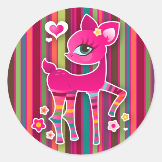 Oh Deer ! Stickers à rayures (Devant)