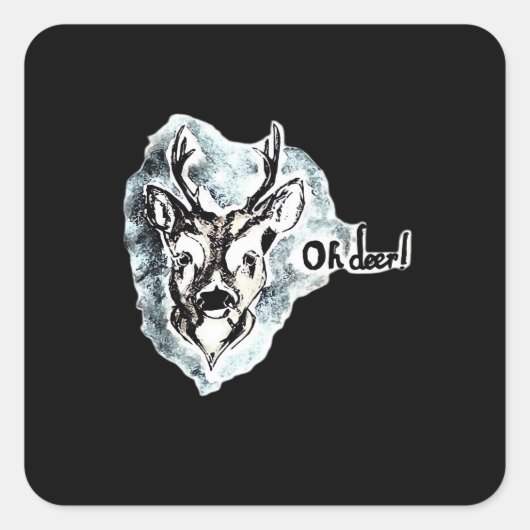 Oh Deer Trendy Modern Style  Vierkante Sticker (Voorkant)