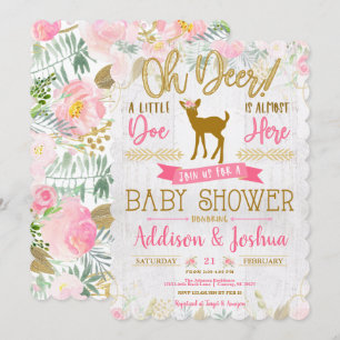 Oh Deer ! Un Petit Doe Baby Girl Shower Invitation