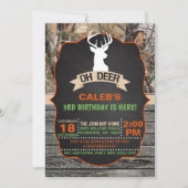Oh Deer Verjaardag Uitnodiging - Boy (Voorkant)